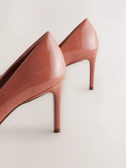 Next Point Toe Mid Heel Court Shoes Rose Pink Hot