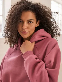Next Relaxed Fit Heavyweight Longline Hoodie Rose Pink Hot