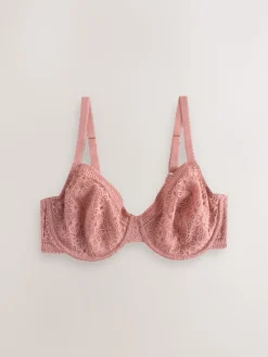Next DD+ Lace Non Pad Full Cup Minimiser Bras 2 Pack Rose/White Outlet