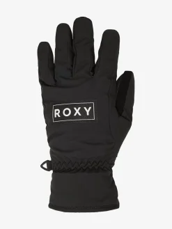 Roxy Freshfield Logo Ski Gloves Black New