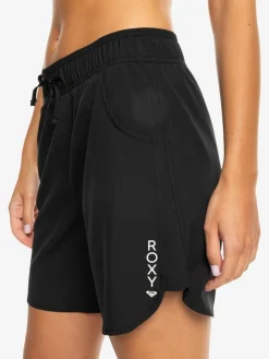 Roxy Black Wave 7 Inch Long Logo Board Shorts