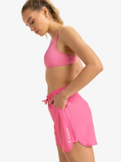 Roxy Pink Wave 5 Inch Mid Logo Board Shorts Hot