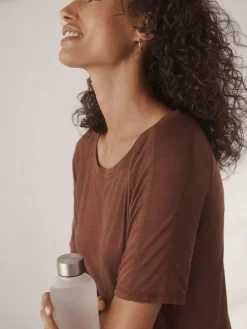 Next Active Crew Neck Lightweight Short Sleeve T-Shirt Rust Brown Sale