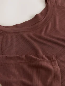 Next Active Crew Neck Lightweight Short Sleeve T-Shirt Rust Brown Sale