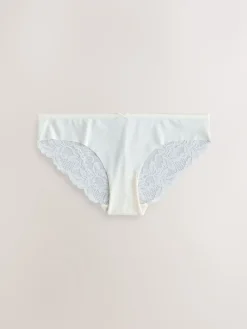 Next Brazilian No VPL Lace Back Briefs 5 Pack Sage Green Best