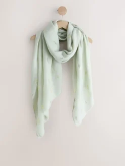 Next Sage Green Foil Lightweight Scarf Online