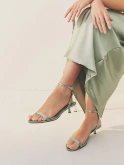 Next Sage Green Forever Comfort® Bridesmaid Round Toe Low Heel Simple Sandals