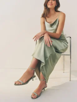 Next Sage Green Forever Comfort® Bridesmaid Round Toe Low Heel Simple Sandals