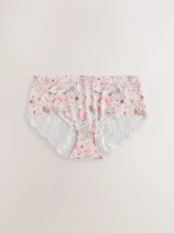 Next Sage Green Midi No VPL Lace Back Briefs 5 Pack Online