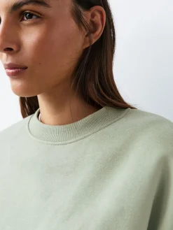 Next Sage Green Supersoft Peached Essentials Crew Neck Seam Detail Sweatshirt Outlet