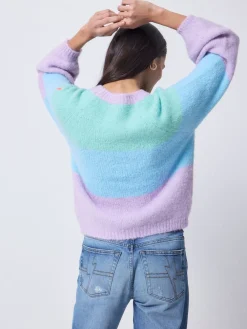 SCAMP & DUDE Blue Fluffy Pastel Colour Block Jumper Outlet