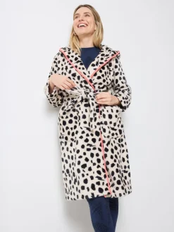 SCAMP & DUDE Cream Cheetah & Lightning Bolt Dressing Robe
