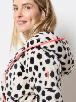 SCAMP & DUDE Cream Cheetah & Lightning Bolt Dressing Robe