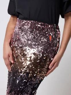 SCAMP & DUDE Pink Split Front Skirt with Sequin New