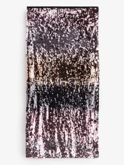 SCAMP & DUDE Pink Split Front Skirt with Sequin New