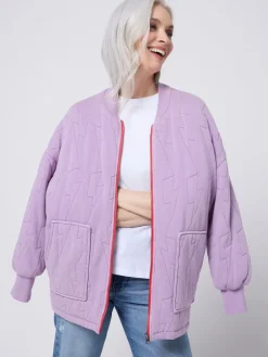 SCAMP & DUDE Quilted Bolt Bomber Jacket Purple Best