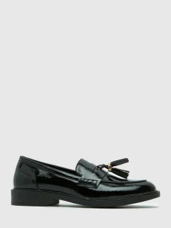 Schuh Black Layne Patent Tassel Loafers Discount