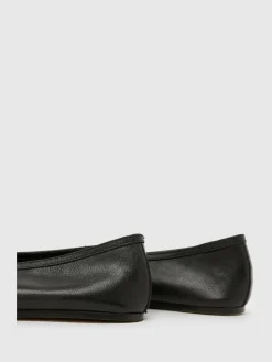 Schuh Black Lessie Suede Ballet Shoes Clearance