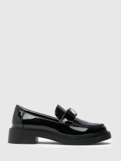 Schuh Black Lidia Patent Bow Loafers Sale