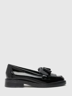 Schuh Black Wide Fit Lizzie Leather Compass Shoes Hot