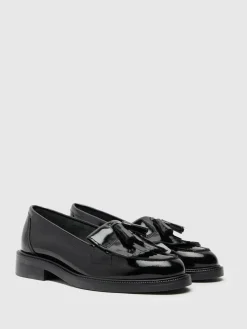 Schuh Black Wide Fit Lizzie Leather Compass Shoes Hot