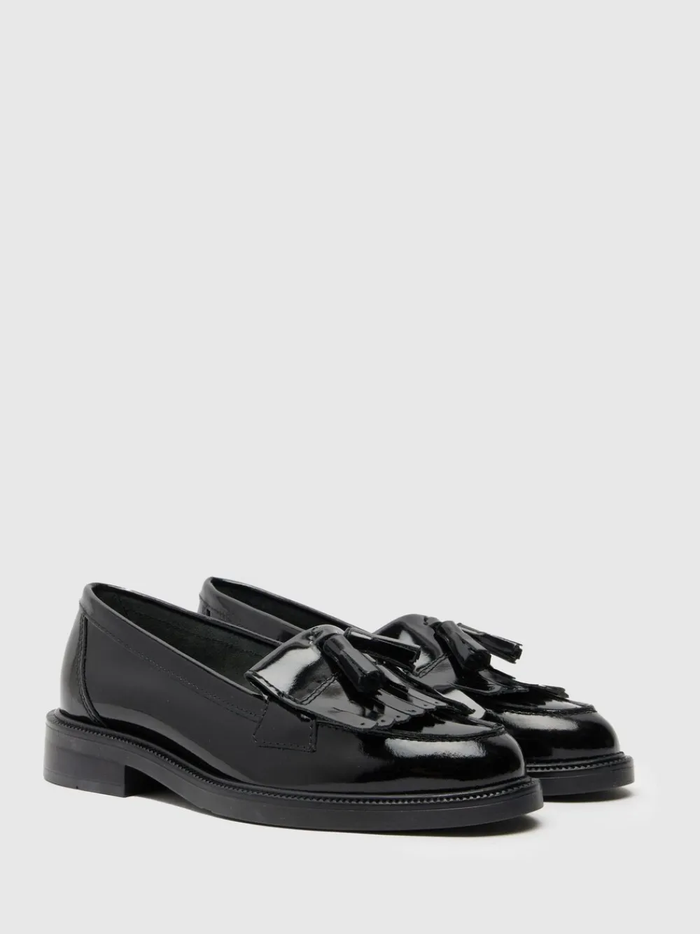 Schuh Black Wide Fit Lizzie Leather Compass Shoes Hot