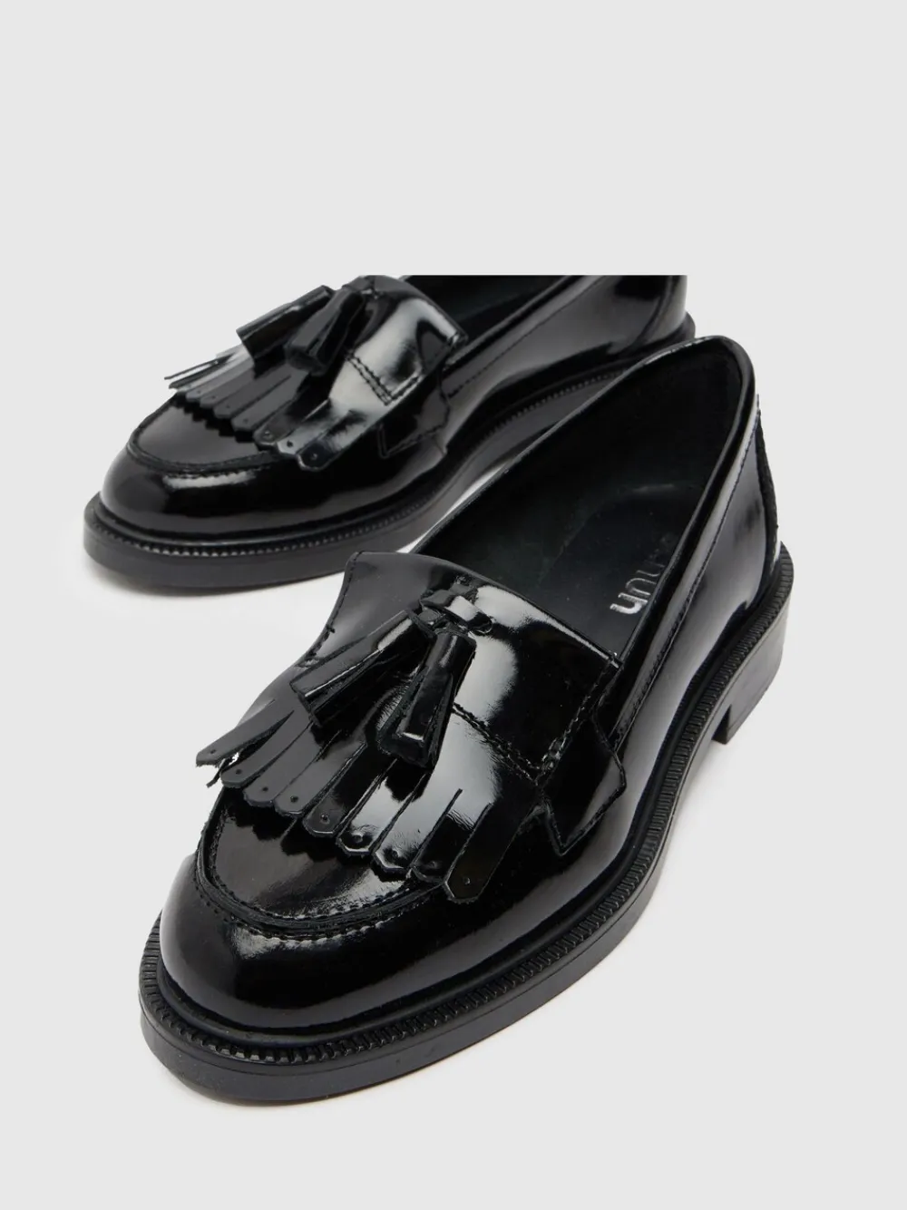 Schuh Black Wide Fit Lizzie Leather Compass Shoes Hot