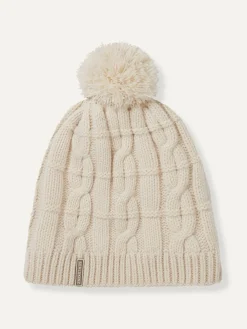 Sealskinz Hemsby Waterproof Cold Weather Cable Knit Bobble Hat Cream Online