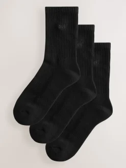 self. Black 3 Pack Cushion Sole Lounge Ankle Socks 3 Pack Online
