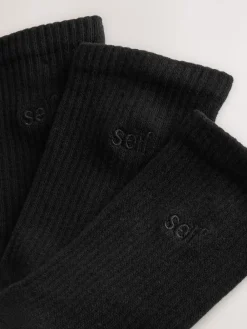 self. Black 3 Pack Cushion Sole Lounge Ankle Socks 3 Pack Online