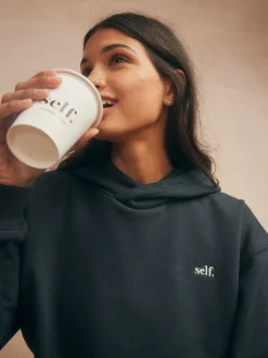 self. Black Hoodie Discount
