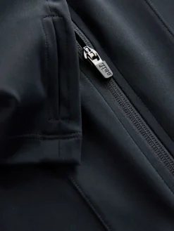 self. Long Sculpting Zip Through Jacket Black