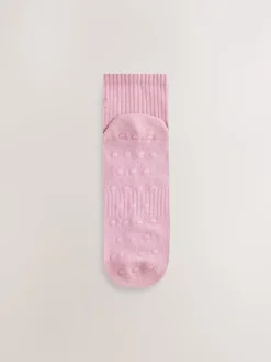 self. Cropped Ankle Embroidered Logo Gripper Socks 3 Pack Black/Pink/Mocha Brown Discount