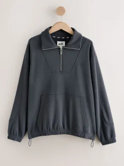 self. Half Zip Modal Sweatshirt Blue Online