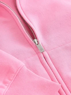 self. Hooded Zip Through Jacket Bright Pink Hot