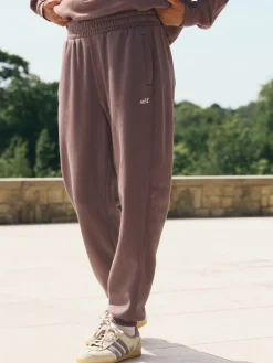 self. Brown Cuffed Joggers