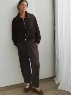 self. Barrell Leg Knitted Joggers Chocolate Brown Outlet