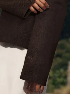 self. Knit Jumper Chocolate Brown Hot