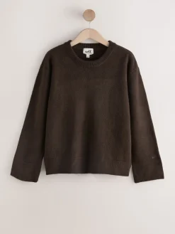 self. Knit Jumper Chocolate Brown Hot