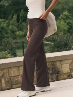 self. Rib Wide Leggings Chocolate Outlet