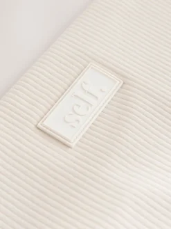 self. Rib Wide Leggings Ecru Clearance