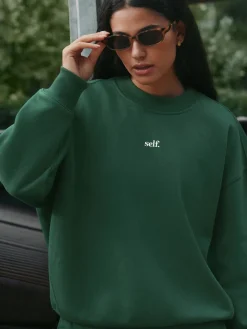 self. Green Cuffed Joggers Outlet