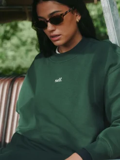 self. Green Cuffed Joggers Outlet