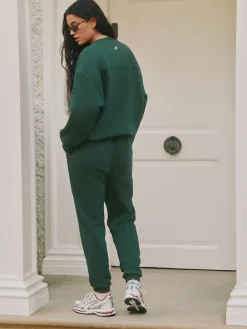 self. Green Cuffed Joggers Outlet