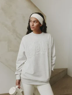 self. Boucle Sweatshirt Grey
