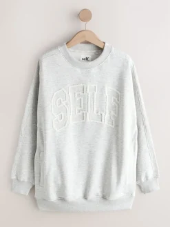 self. Boucle Sweatshirt Grey