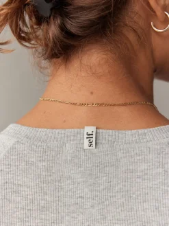 self. Grey Fitted Rib T-Shirt Discount