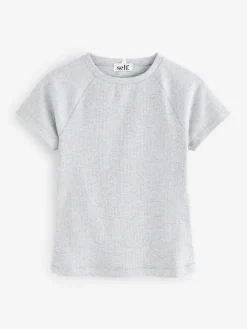 self. Grey Fitted Rib T-Shirt Discount
