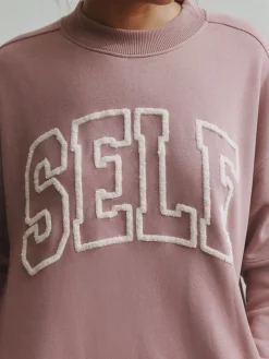 self. Boucle Sweatshirt Mauve Purple Outlet