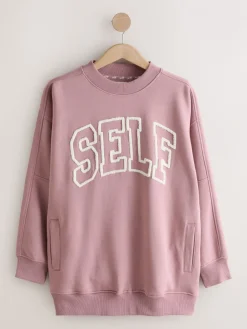 self. Boucle Sweatshirt Mauve Purple Outlet